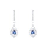 Mappin & Webb 18ct White Gold 1.00ct Diamond & 1.57ct Sapphire Earrings