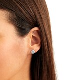 Goldsmiths 9ct White Gold 0.22ct Diamond Halo Stud Earrings