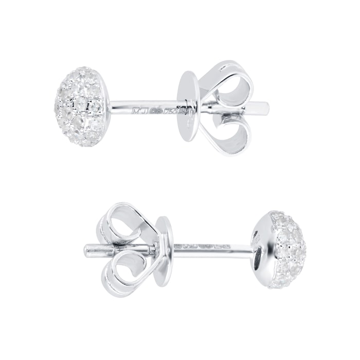 Goldsmiths 18ct White Gold 0.10ct Diamond Cluster Stud Earrings
