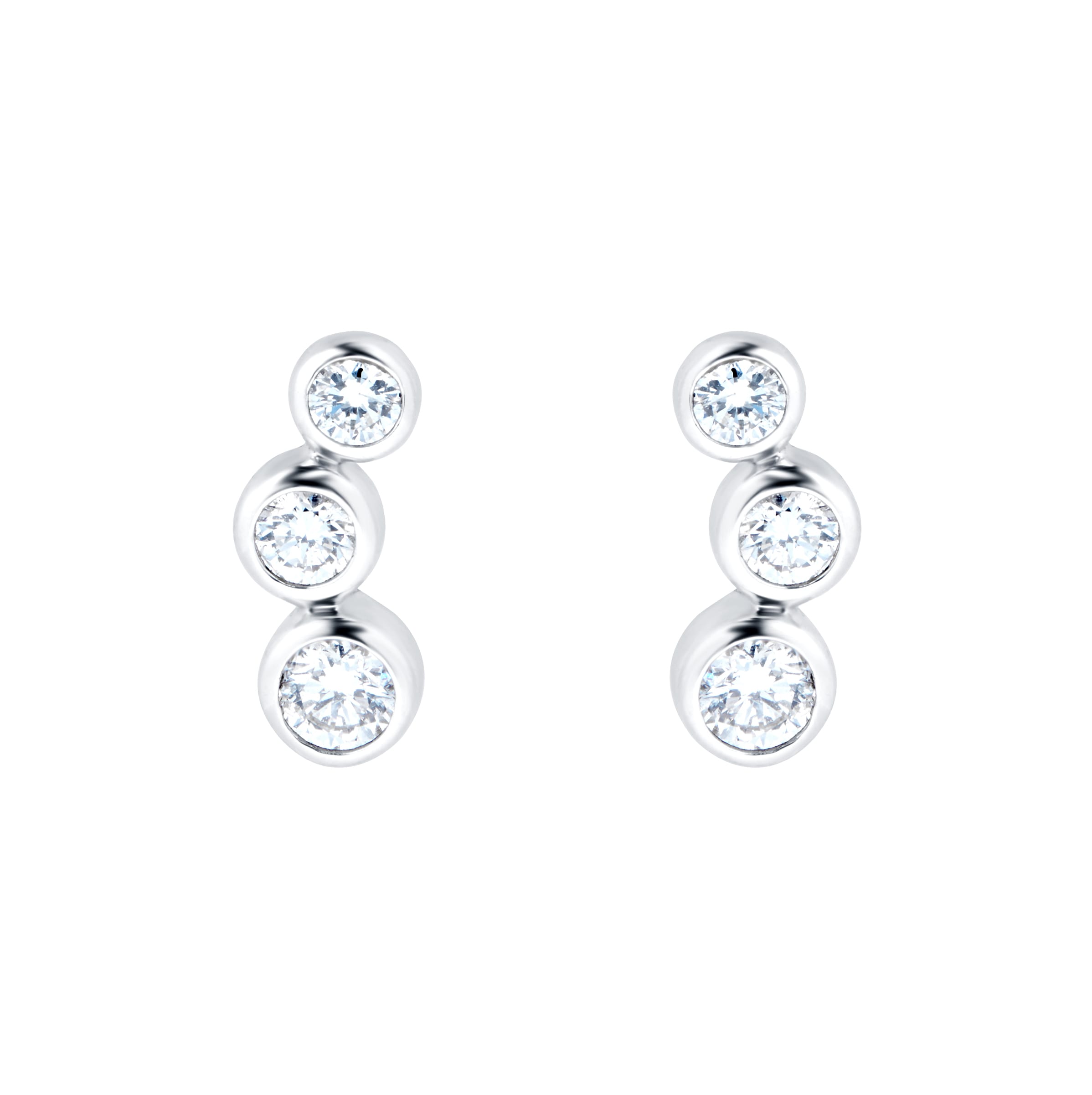 Gossamer 18ct White Gold 0.31cttw 3 Stone Earrings