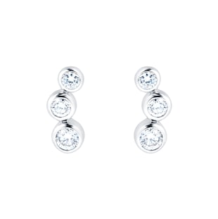 Mappin & Webb Gossamer 18ct White Gold 0.31cttw 3 Stone Earrings