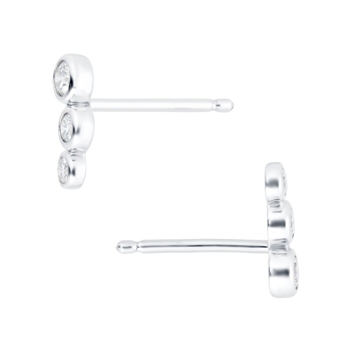 Mappin & Webb Gossamer 18ct White Gold 0.31cttw 3 Stone Earrings