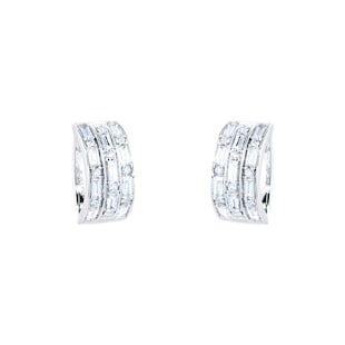 Mappin & Webb Renee 18ct White Gold 0.68cttw Three Row Diamond Hoop Earrings