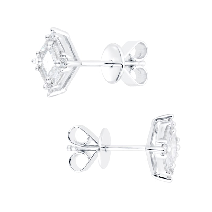 Mappin & Webb Renee 18ct White Gold 0.68cttw Mixed Cut Diamond Stud Earrings