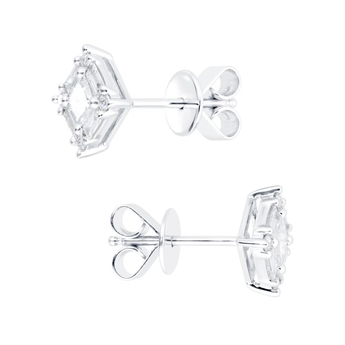 Mappin & Webb Renee 18ct White Gold 0.68cttw Mixed Cut Diamond Stud Earrings