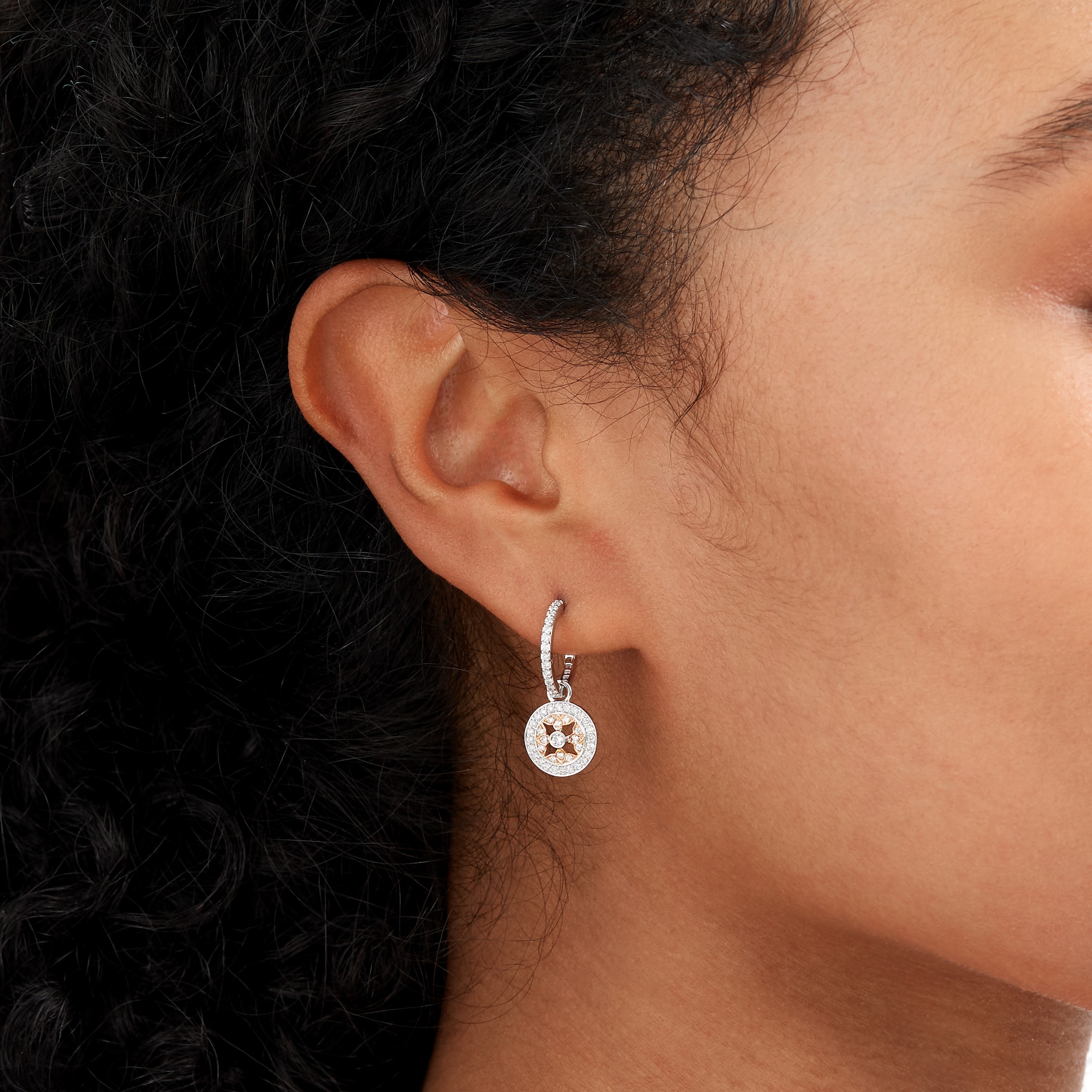Mappin & Webb Empress 18ct White & Rose Gold 0.64cttw Diamond Earrings Mappin & Webb Empress 18ct White & Rose Gold 0.64cttw Diamond Earrings
