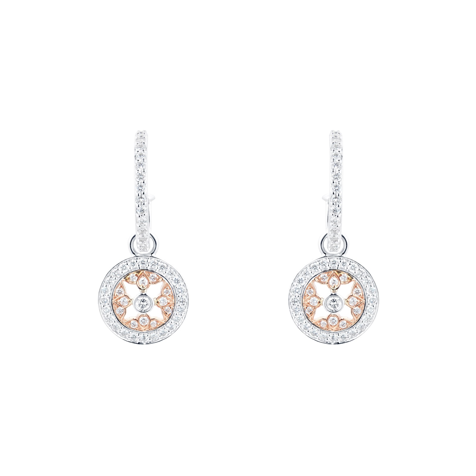 Mappin & Webb Empress 18ct White & Rose Gold 0.64cttw Diamond Earrings Mappin & Webb Empress 18ct White & Rose Gold 0.64cttw Diamond Earrings