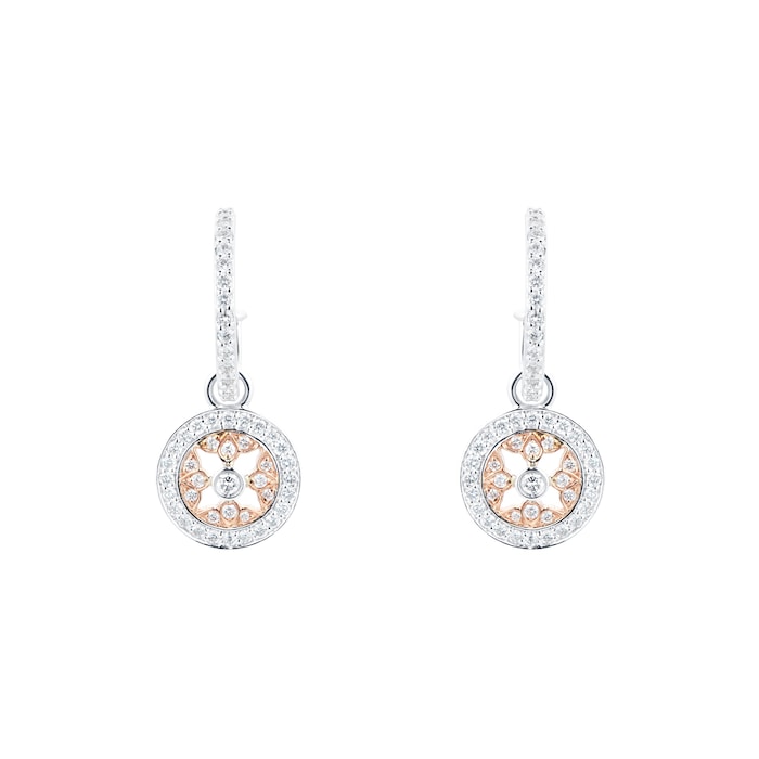 Mappin & Webb Empress 18ct White & Rose Gold 0.64cttw Diamond Earrings
