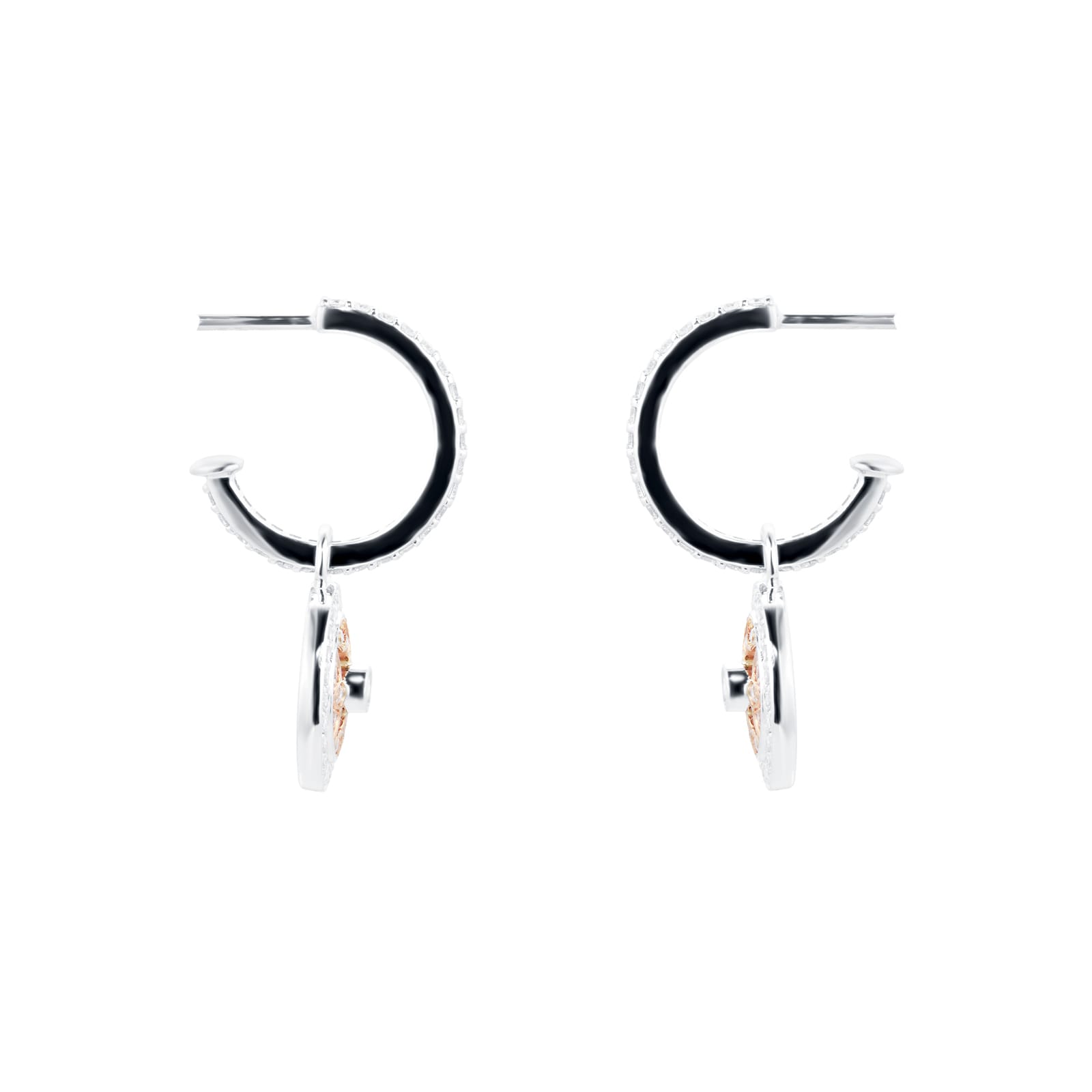 Mappin & Webb Empress 18ct White & Rose Gold 0.64cttw Diamond Earrings Mappin & Webb Empress 18ct White & Rose Gold 0.64cttw Diamond Earrings
