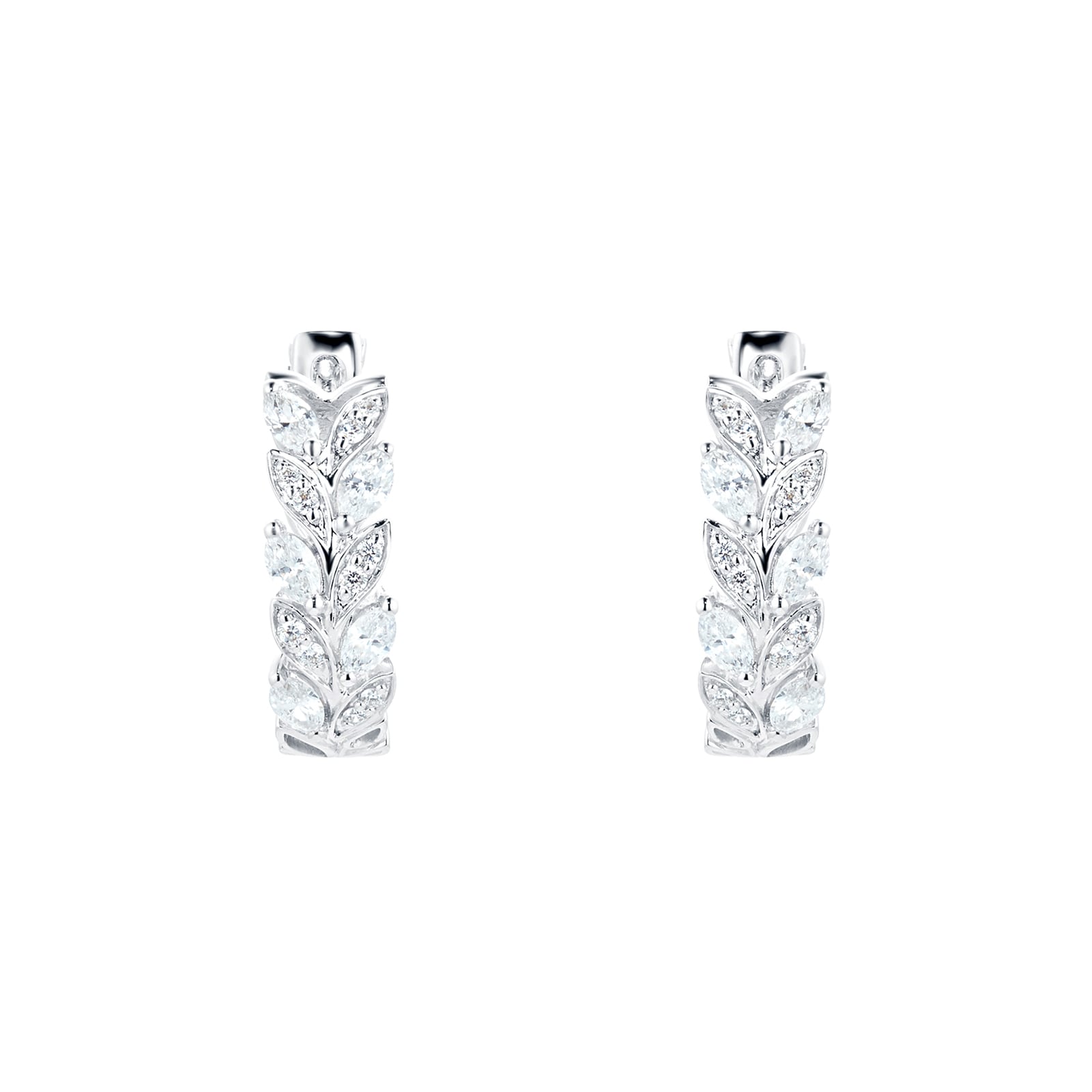 Mappin & Webb Vinea 18ct White Gold 0.65cttw Diamond Hoop Earrings