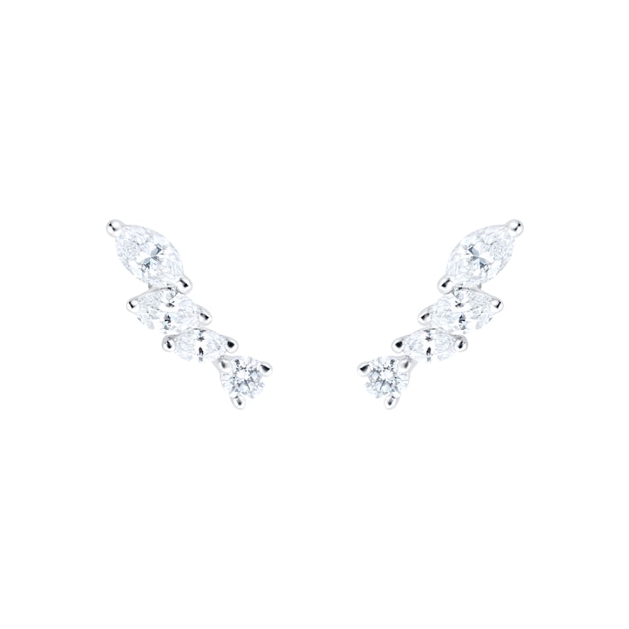 Mappin & Webb Vinea 18ct White Gold 0.70cttw Diamond Climber Earrings