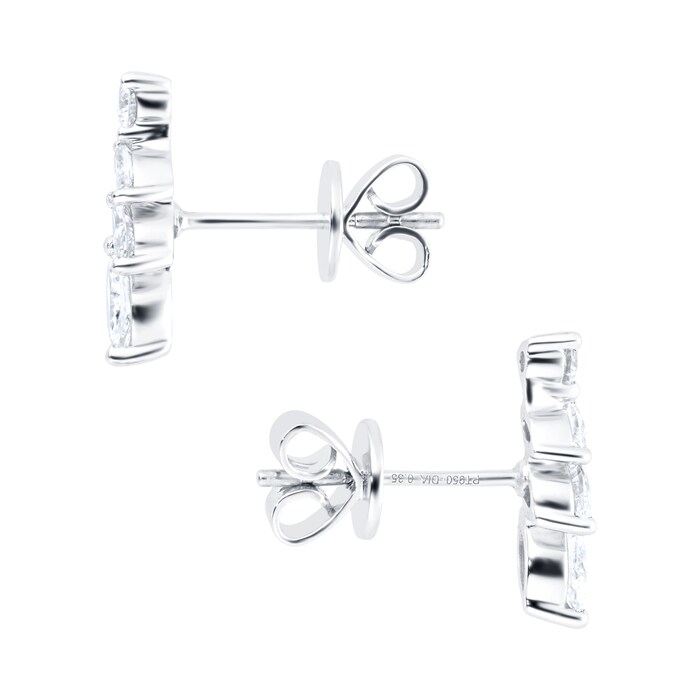 Mappin & Webb Vinea 18ct White Gold 0.70cttw Diamond Climber Earrings