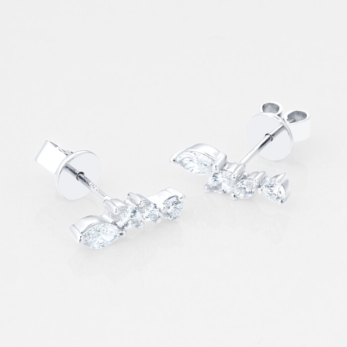 Mappin & Webb Vinea 18ct White Gold 0.70cttw Diamond Climber Earrings