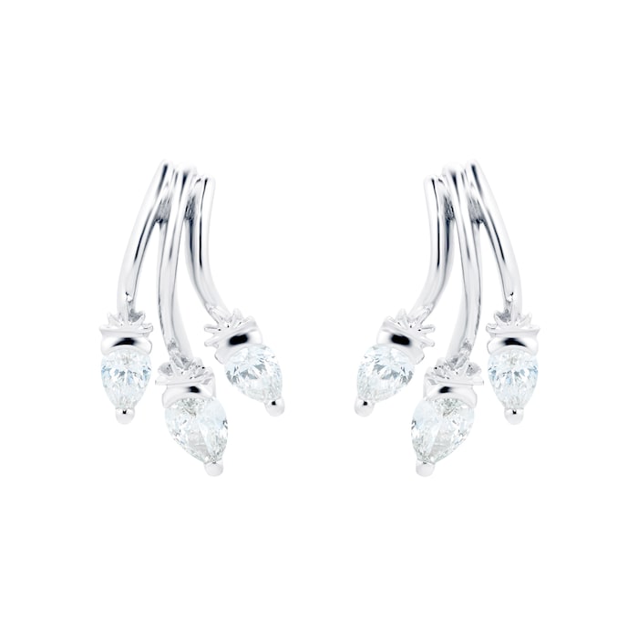 Mappin & Webb 18ct White Gold 1.83cttw Pear Cut Diamond Drop Earrings