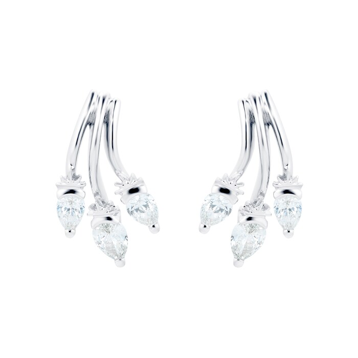 Mappin & Webb 18ct White Gold 1.83cttw Pear Cut Diamond Drop Earrings