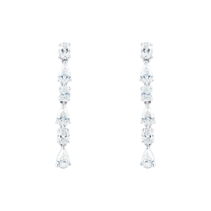 Mappin & Webb 18ct White Gold 1.78cttw Mixed Cut Diamond Drop Earrings