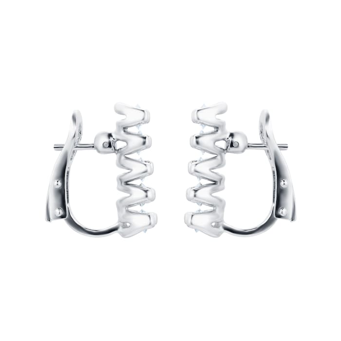 Mappin & Webb 18ct White Gold 2.37cttw Graduated Marquise Cut Hoop Earrings