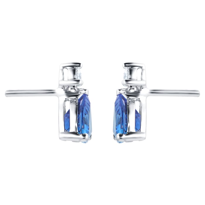Mappin & Webb 18ct White Gold Tanzanite & 0.11cttw Diamond Stud Earrings