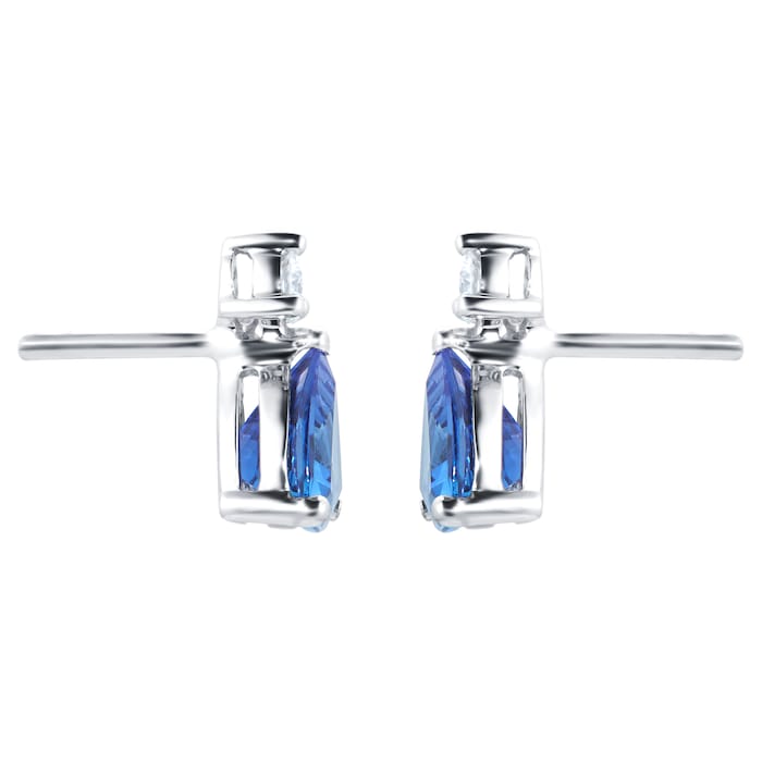 Mappin & Webb 18ct White Gold Tanzanite  & 0.11cttw Diamond Stud Earrings