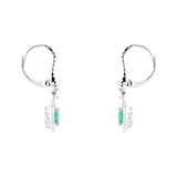 Mappin & Webb 18ct White Gold Emerald & 0.39cttw Diamond Drop Earrings