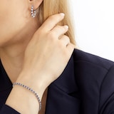 Mappin & Webb 18ct White Gold Sapphire & Diamond Hoop Earrings