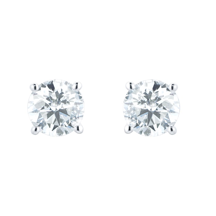 Goldsmiths 18ct White Gold Goldsmiths Brightest Diamonds Solitaire Stud Earrings