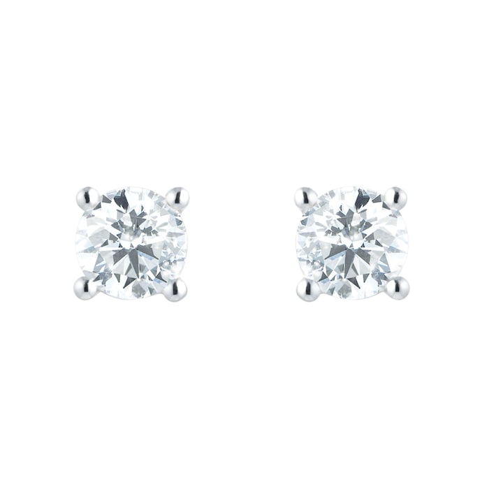 Goldsmiths 18ct White Gold Diamond Stud Earrings