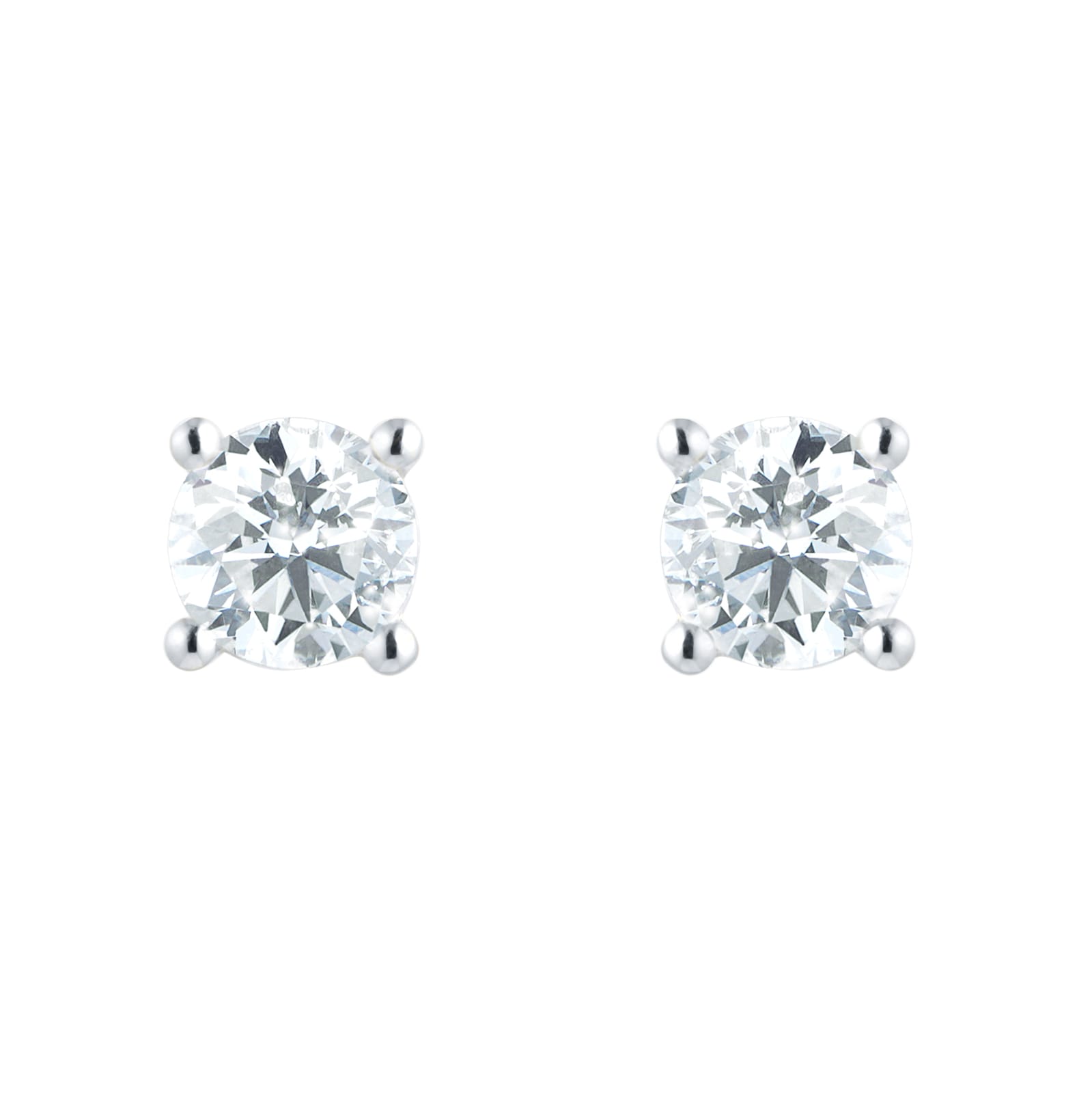 Goldsmiths 18ct White Gold 1.00cttw Diamond Stud Earrings Goldsmiths 18ct White Gold 1.00cttw Diamond Stud Earrings