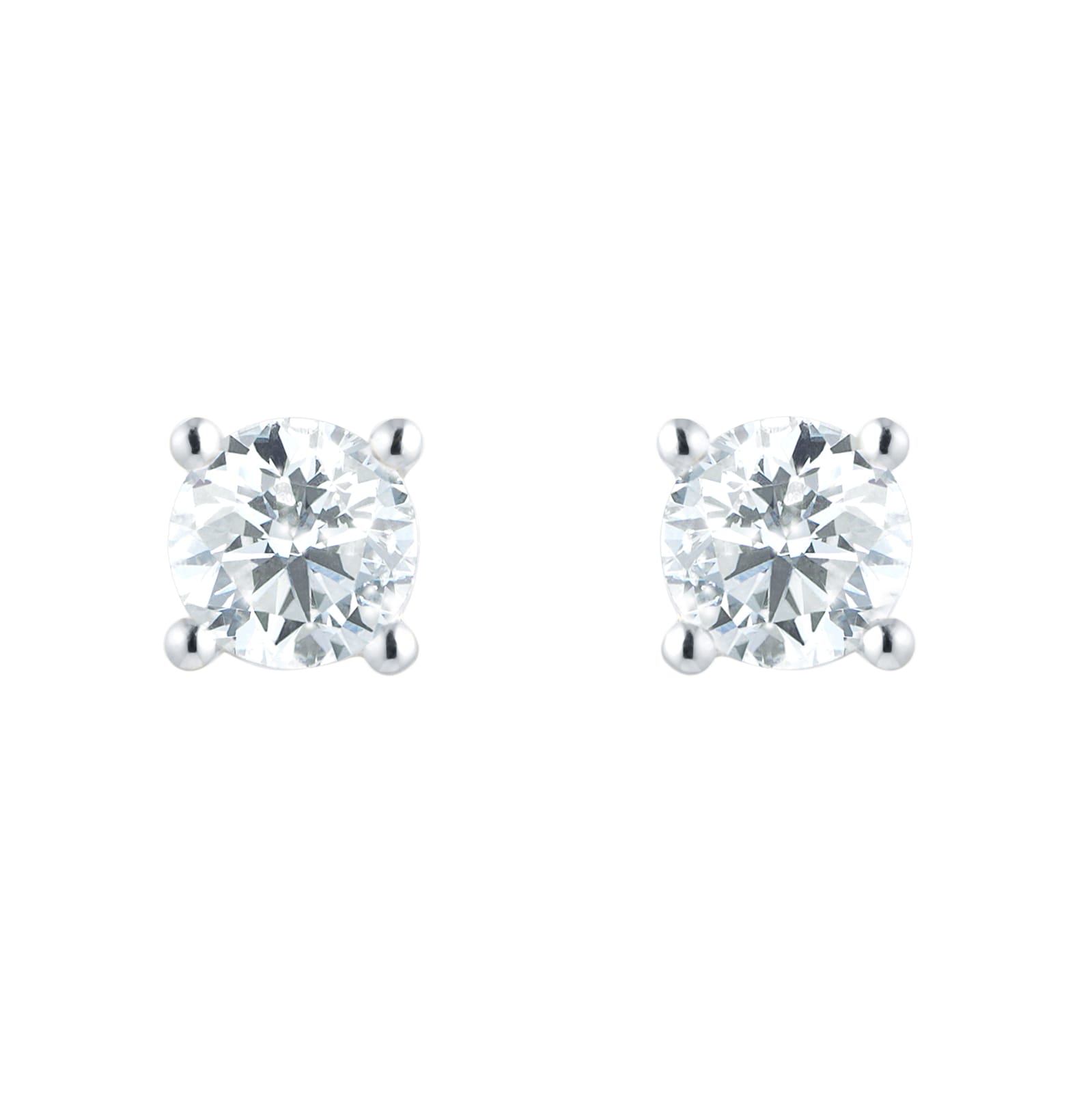 Goldsmiths 18ct White Gold Diamond Stud Earrings PE05355/18W. | Goldsmiths