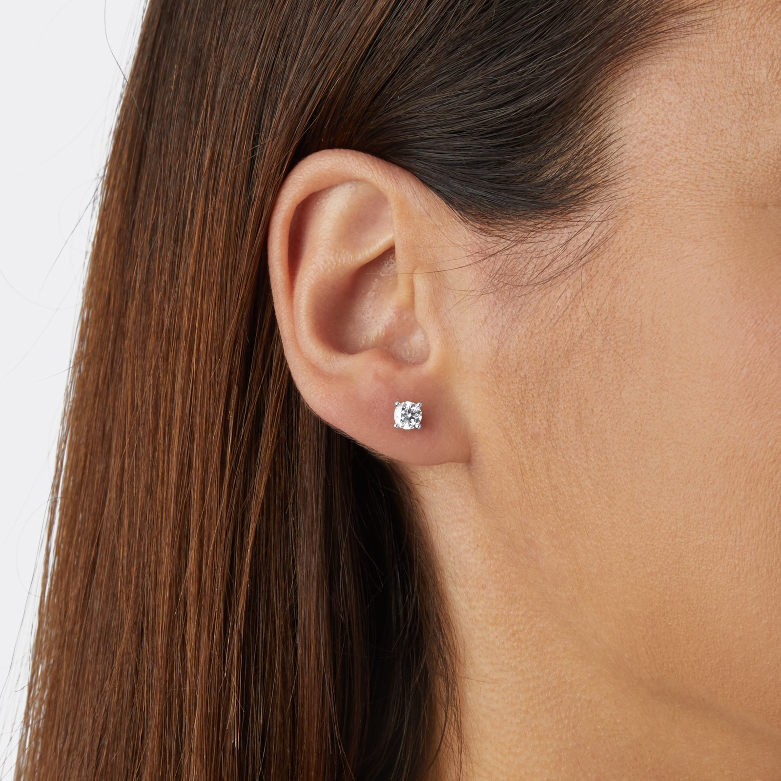 Goldsmiths 18ct White Gold 1.00cttw Diamond Stud Earrings Goldsmiths 18ct White Gold 1.00cttw Diamond Stud Earrings
