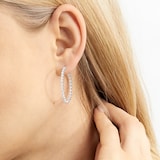 Mappin & Webb 18ct White Gold 2.43cttw Diamond Hoop Earrings