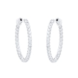 Mappin & Webb 18ct White Gold 1.89cttw Diamond Hoop Earrings