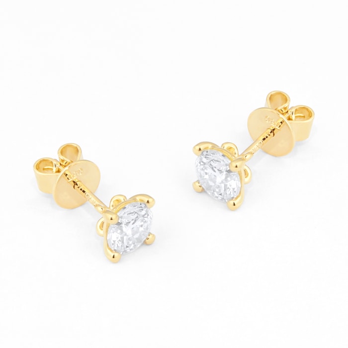 Goldsmiths 18ct Yellow Gold 1.00cttw Diamond Stud Earrings