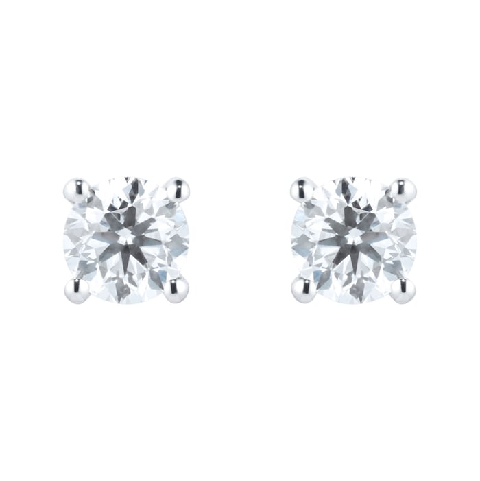 Goldsmiths Platinum 1ct Diamond Solitaire Stud Earrings