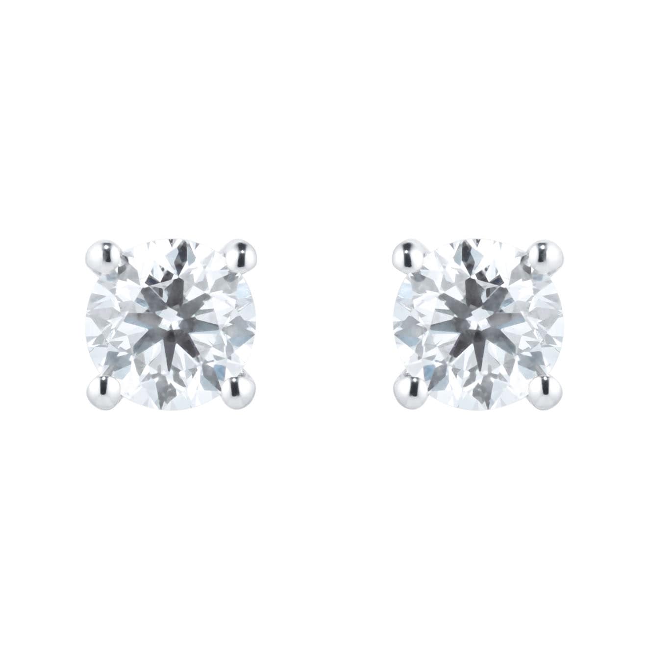 Goldsmiths Platinum 1ct Diamond Solitaire Stud Earrings