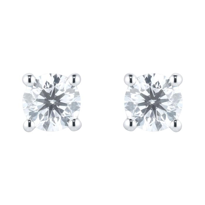 Goldsmiths Platinum 2ct Diamond Solitaire Stud Earrings