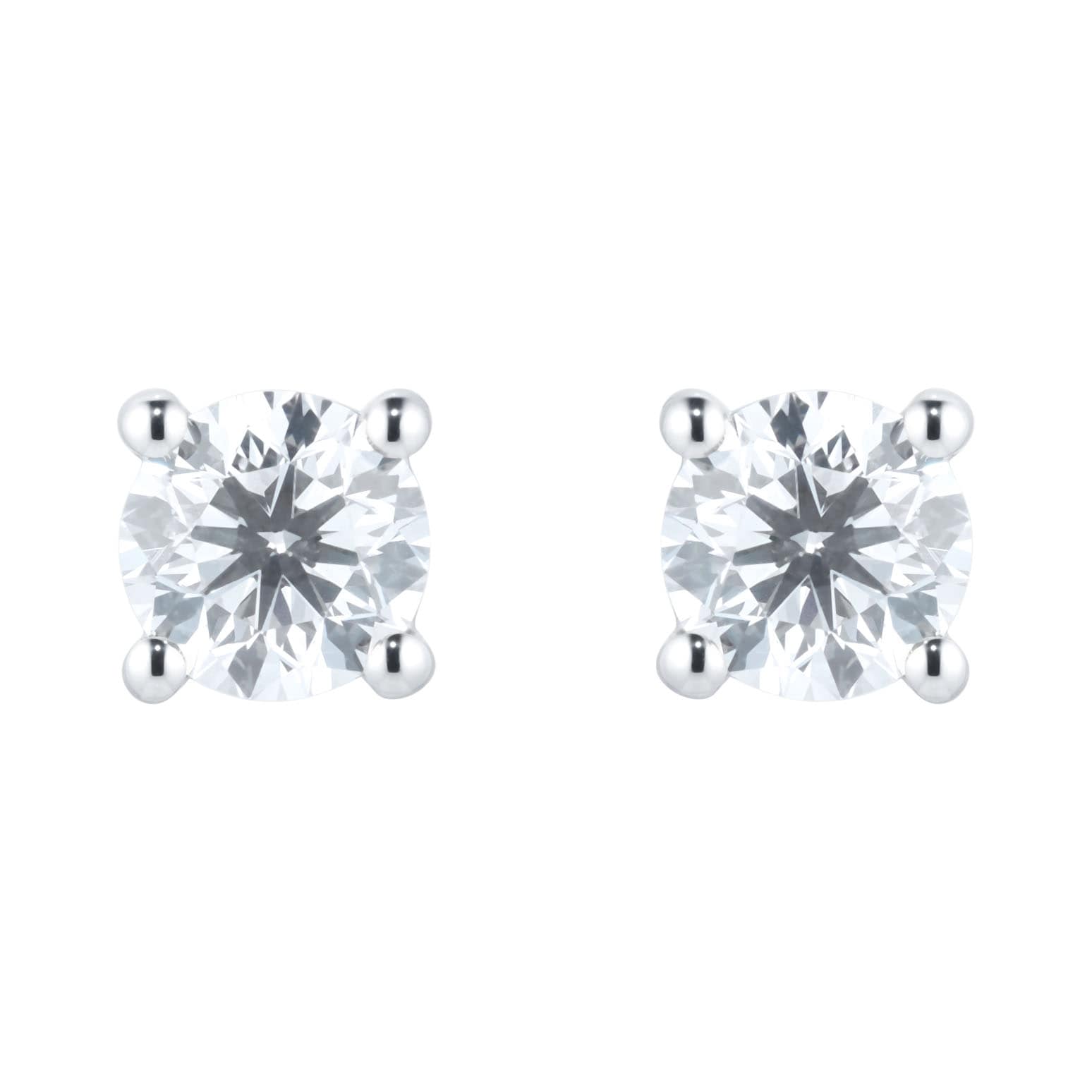 Goldsmiths Platinum 2ct Diamond Solitaire Stud Earrings