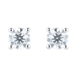 12153237 - Platinum 2ct Diamond Solitaire Stud Earrings