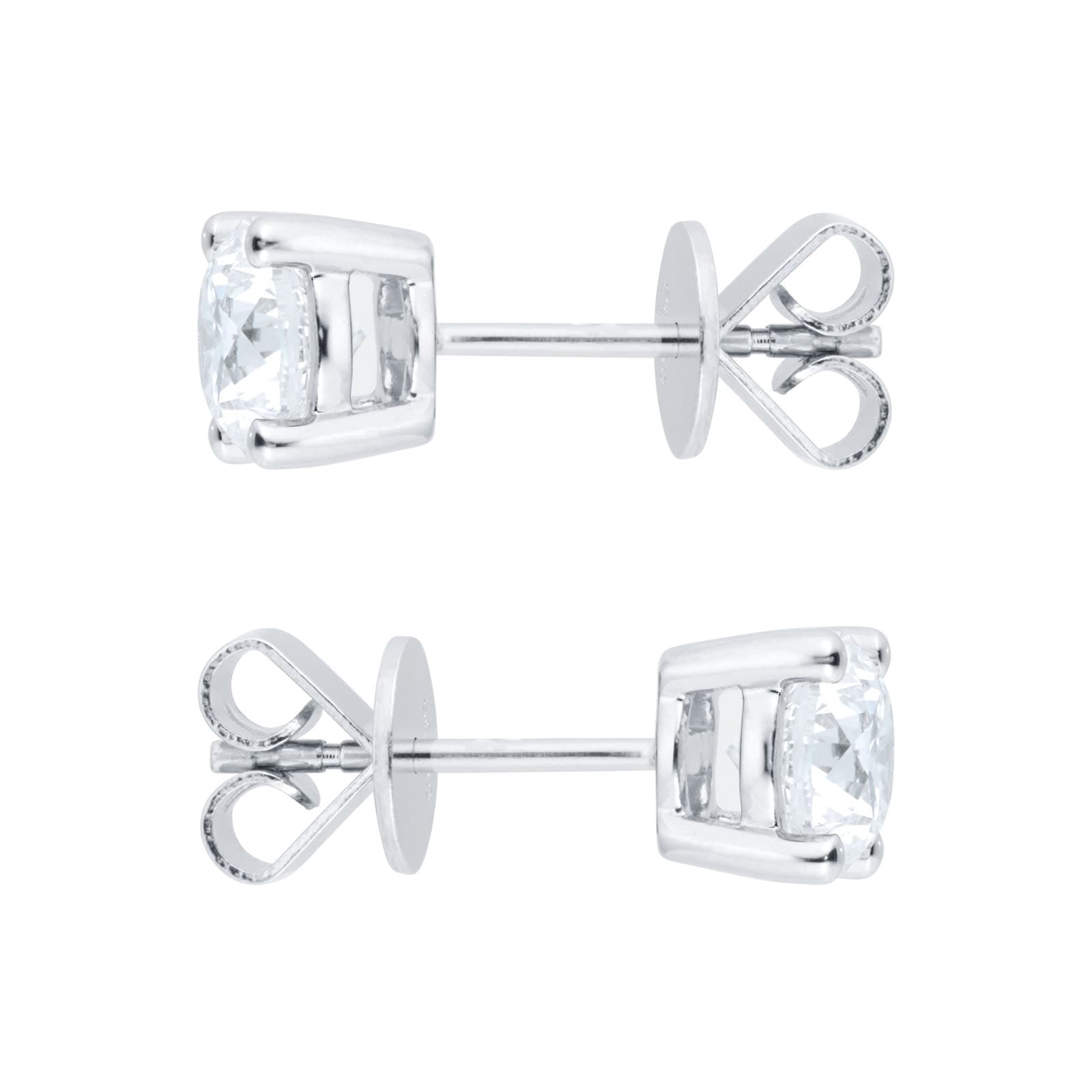 Goldsmiths Platinum 2ct Diamond Solitaire Stud Earrings