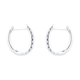 Goldsmiths 9ct White Gold 0.20cttw Diamond Claw Set Hoop Earrings