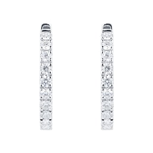 Mappin & Webb 18ct White Gold 15mm 0.50cttw Diamond Hoop Earrings