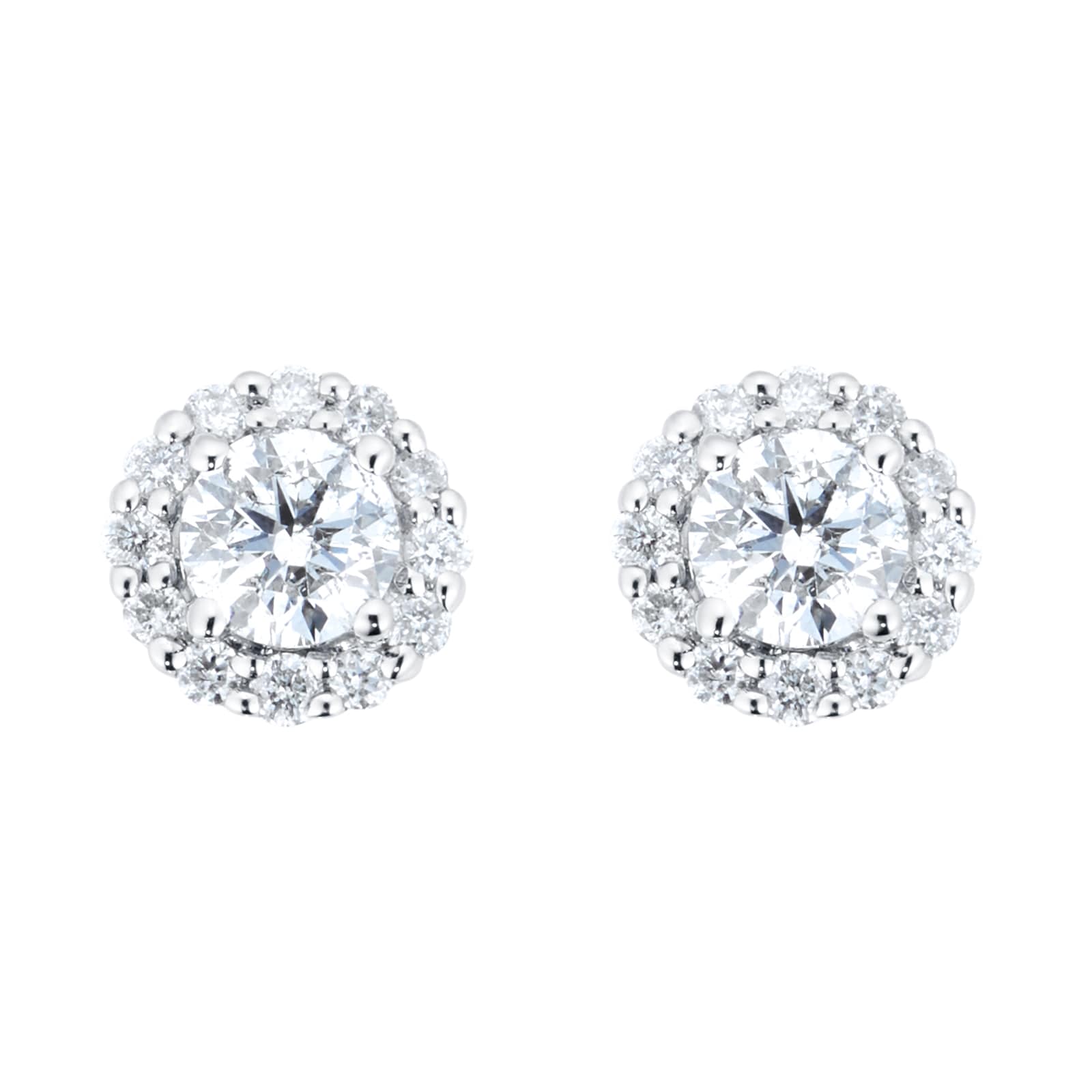 AGS Certified 1ct TW Round Diamond Solitaire Stud Earrings in 14K Gold with  Screw Backs : Amazon.co.uk: Fashion