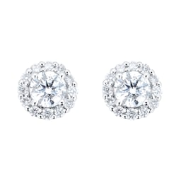 12153242 - 9ct White Gold 0.40cttw Diamond Halo Stud Earrings
