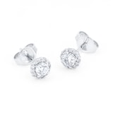 Goldsmiths 9ct White Gold 0.40cttw Diamond Halo Stud Earrings