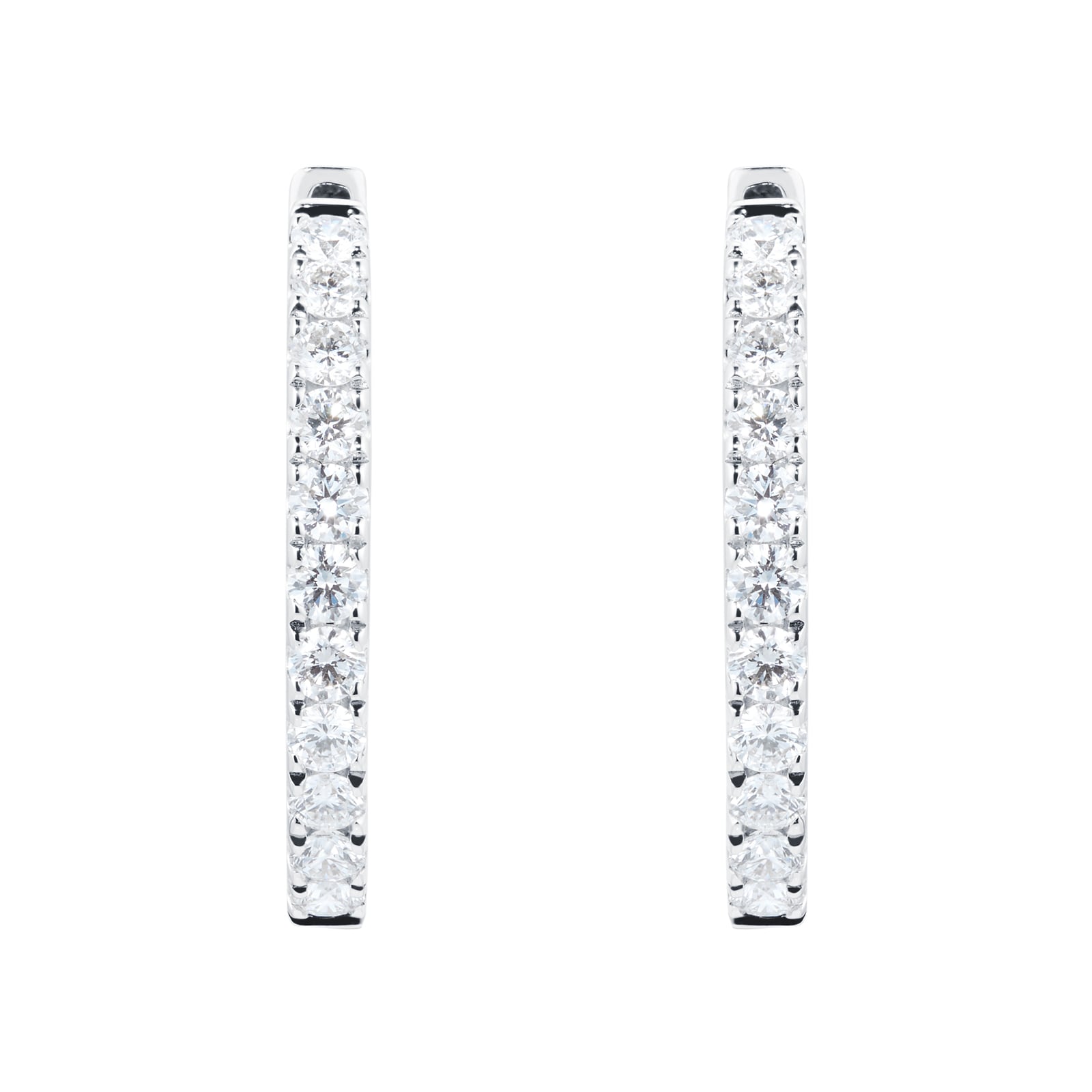 Mappin & Webb 18ct White Gold 20mm 1.00cttw Diamond Hoop Earrings