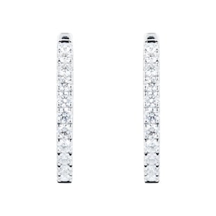 Mappin & Webb 18ct White Gold 20mm 1.00cttw Diamond Hoop Earrings