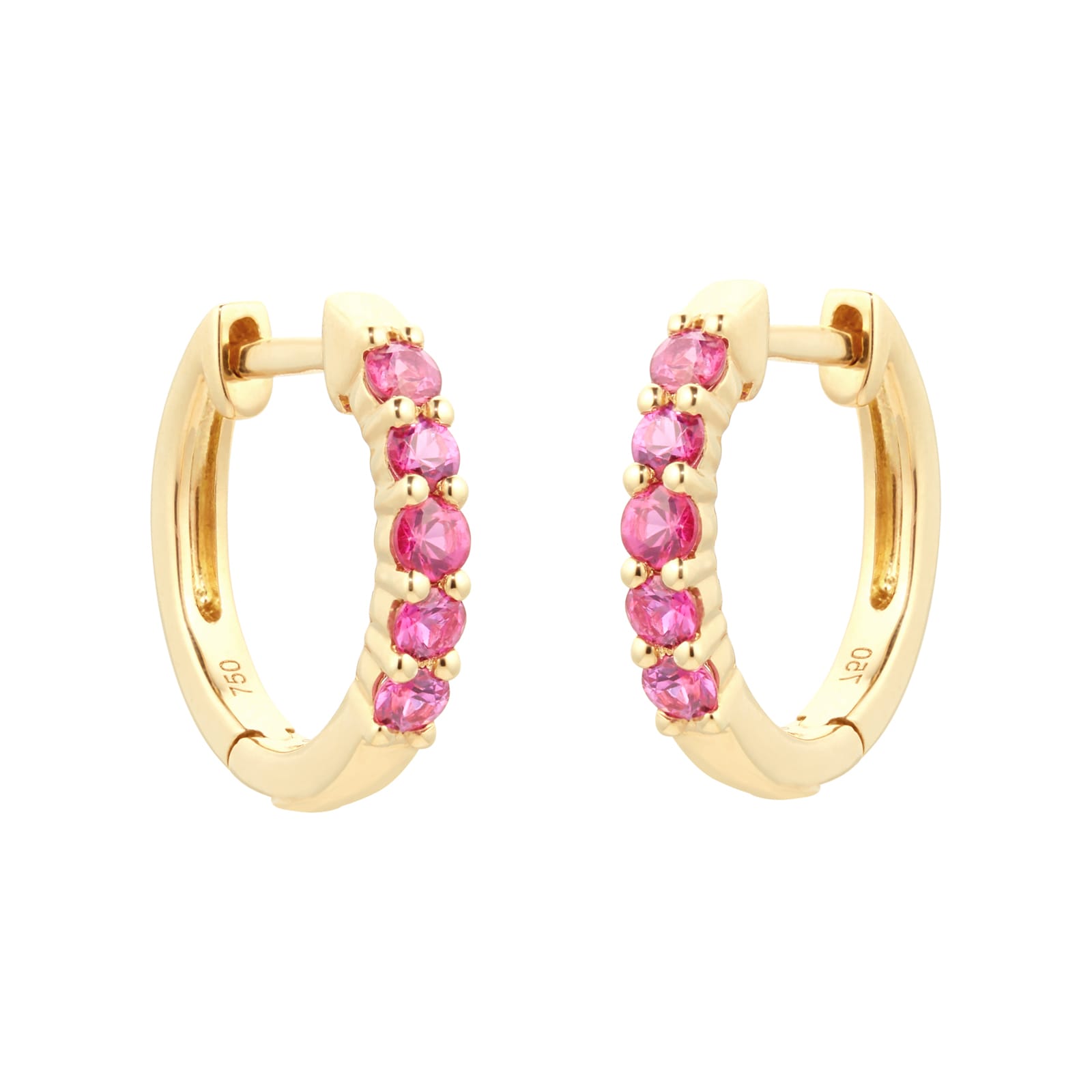Goldsmiths 18ct Yellow Gold Ruby Hoops Goldsmiths 18ct Yellow Gold Ruby Hoops