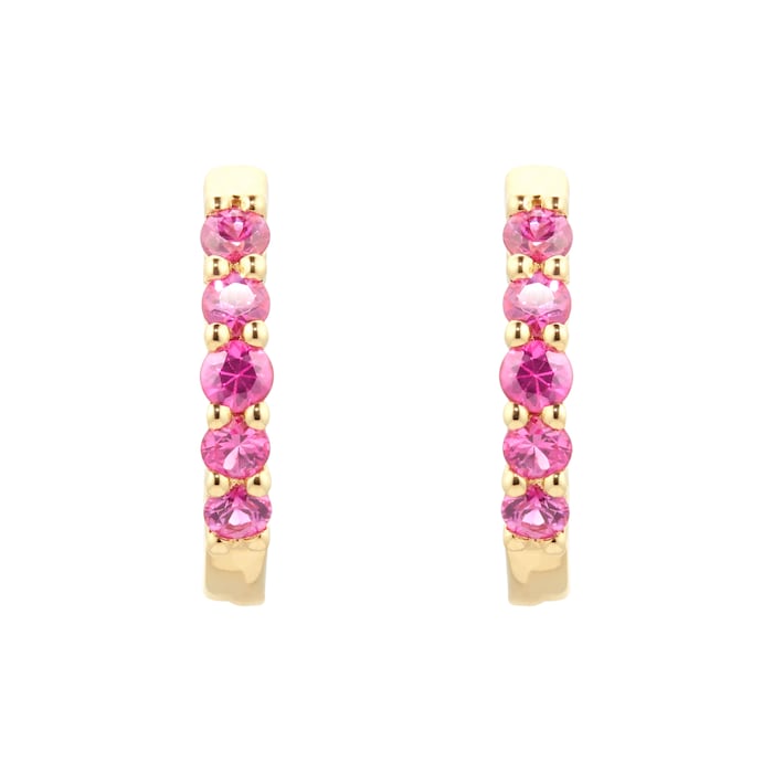 Goldsmiths 18ct Yellow Gold Ruby Hoops