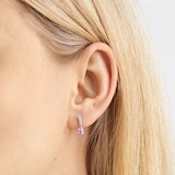 Goldsmiths 18ct White Gold Diamond & Sapphire Drop Earrings