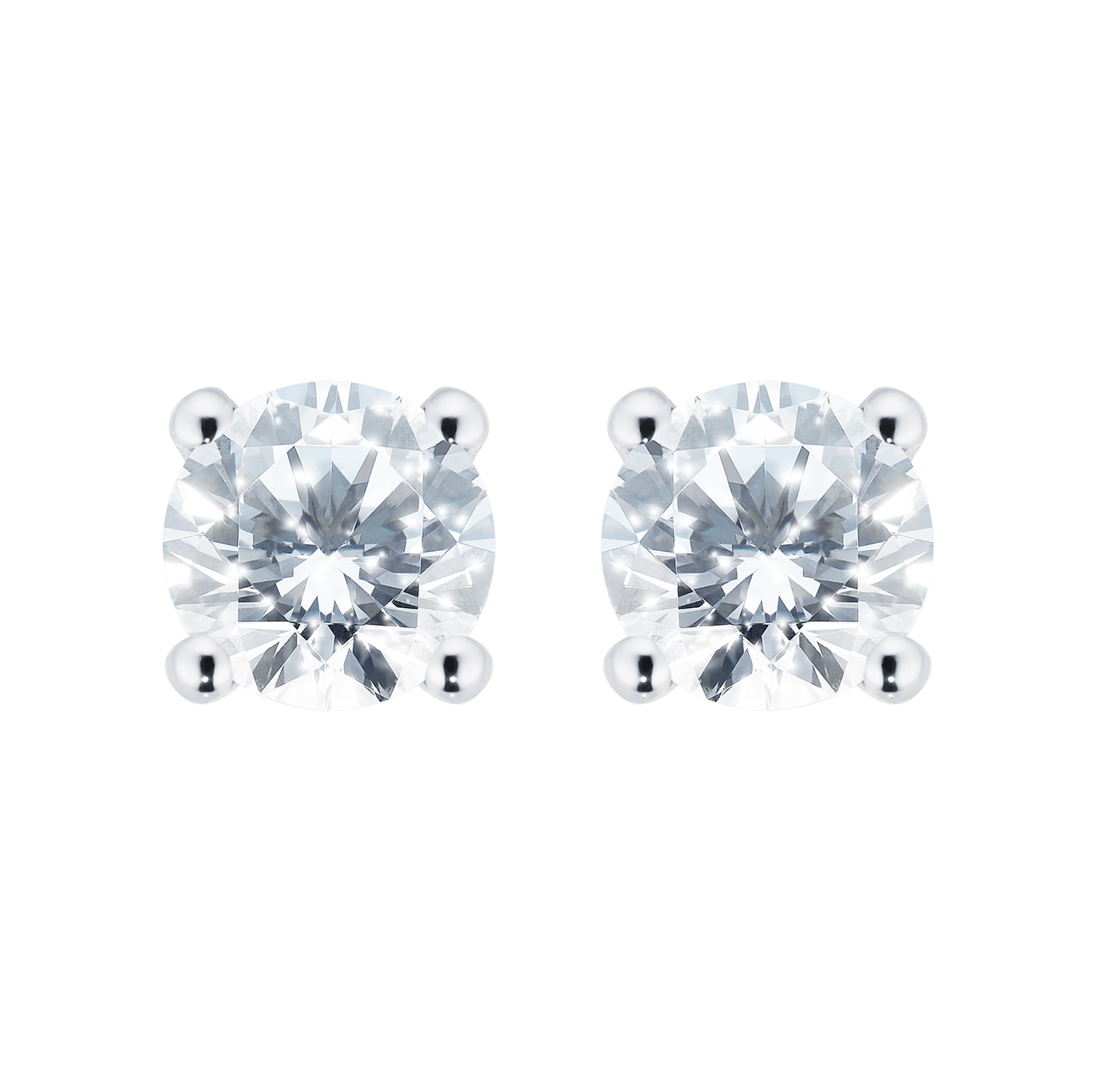 Mappin & Webb 18ct White Gold 1.00cttw Diamond Stud Earrings